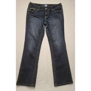 Maurices boot Cut Womens Blue Jeans Thick Stitch  Sz 12 Short